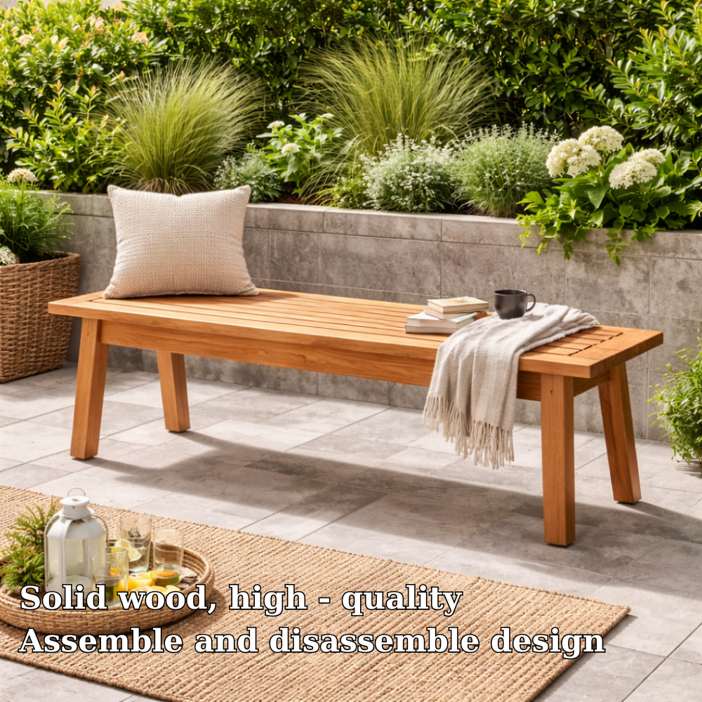 Outdoor Solid Wood Entryway Bench | Modern Patio & Garden Bench with Storage