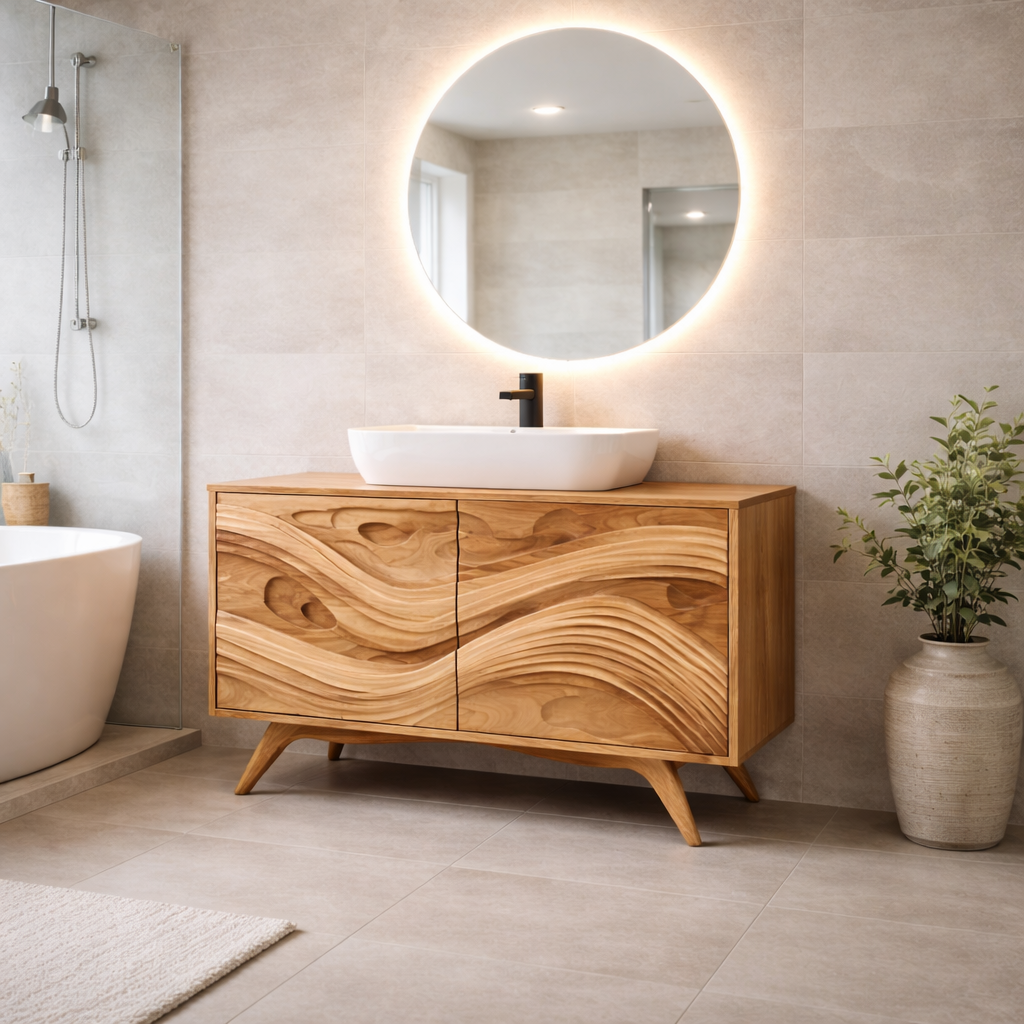 Solid Wood Bathroom Vanity for Modern Bathroom with Storage Cabinet