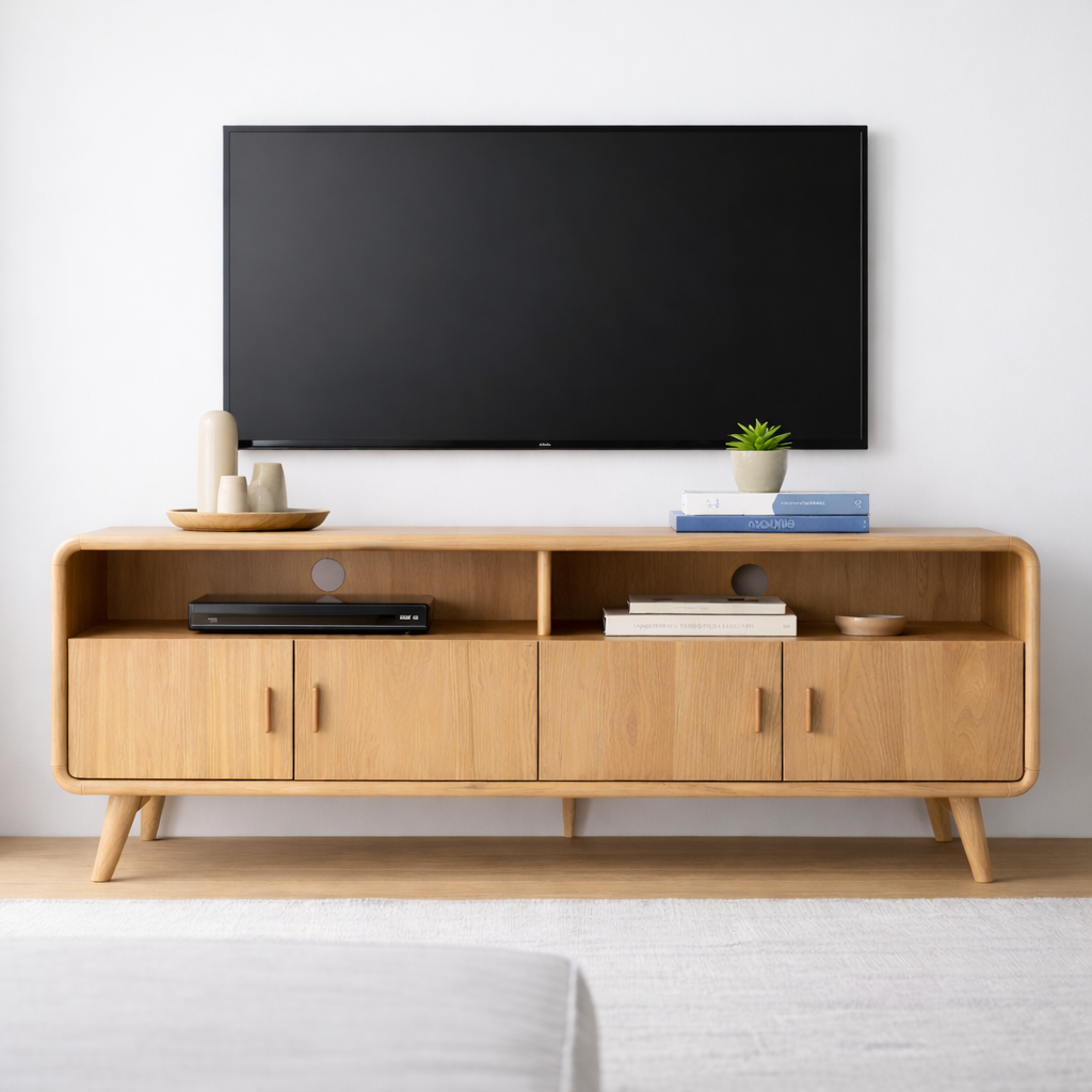 Modern Solid Wood TV Stand for Modern Living Rooms
